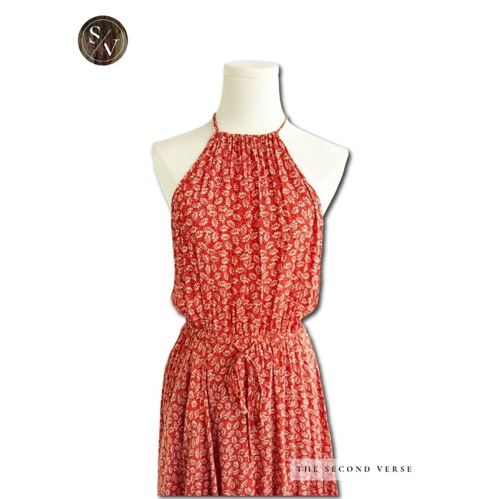 Vici Floral Maxi Dress Halter Dress Boho Wedding Guest Size Medium - Picture 4 of 7